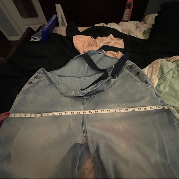 Light Blue Denim/Raw Hem Overalls Sz:16 - Picture 5 of 8